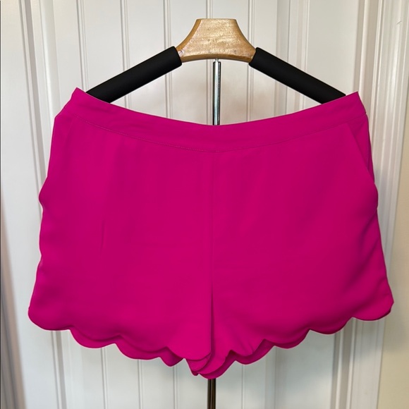 Naked Zebra Pink High Waist Scalloped Shorts - Picture 1 of 5